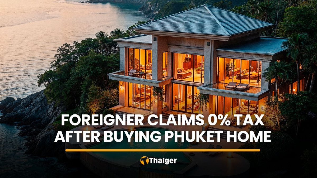 ThaigerNews's tweet image. A foreign buyer says he scored a 56 million baht Phuket home and can live in Thailand tax‑free under a 'Wealthy Global Citizen' visa. Thai users aren’t convinced, calling the 0% global tax claim too good to be true. 🇹🇭💼 #Phuket #Thailand #expats