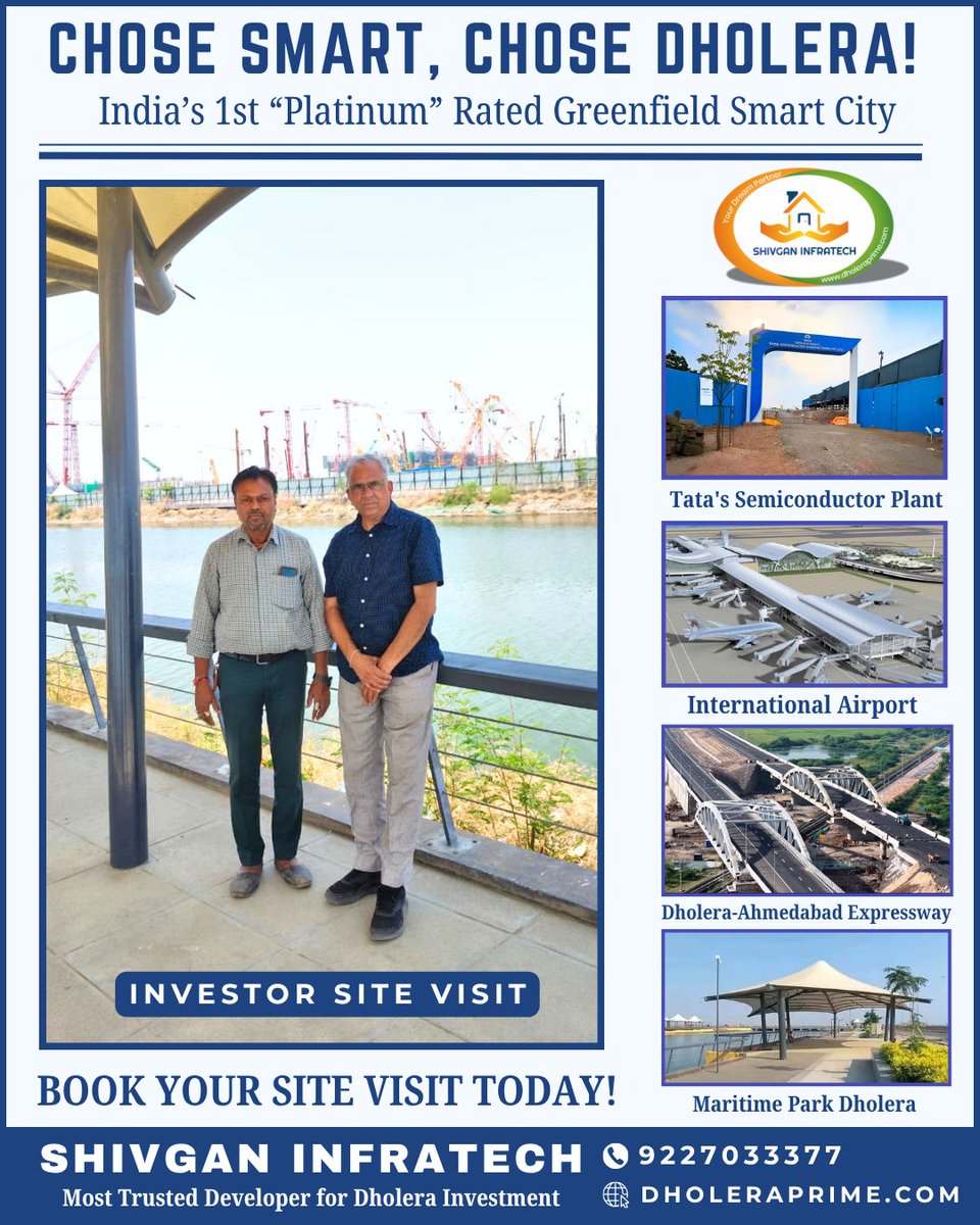 DholeraP's tweet image. 🔥 TODAY’S LAND, TOMORROW’S LANDMARK! 🔥

🏆 Shivgan Infratech – Most Trusted Developer for Dholera Investments
📞 CALL NOW: 092270 33377
🌐 dholeraprime.com

#DholeraSmartCity #LandInvestment #SmartInvestment #RealEstateIndia #GujaratGrowth #FutureInvestment