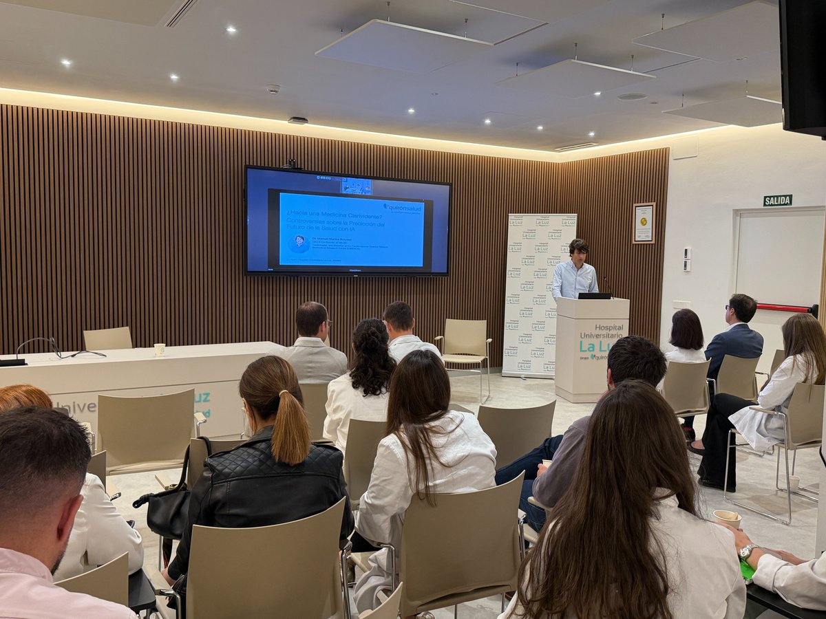 UICARdiologia's tweet photo. Comienza la Sesión Clínica de Invitados en la #UICAR
Con @Dr_ManuelMarina CEO de @Idoven_ai
“¿Hacia una Medicina Clarividente? IA en salud: potencial, límites y retos.
Un auténtico lujo contar con su participación
@BoehringerES @Hospital_LaLuz @rmartinreyes @JavierdeJuan1 https://t.co/Y4EAqBnsn7