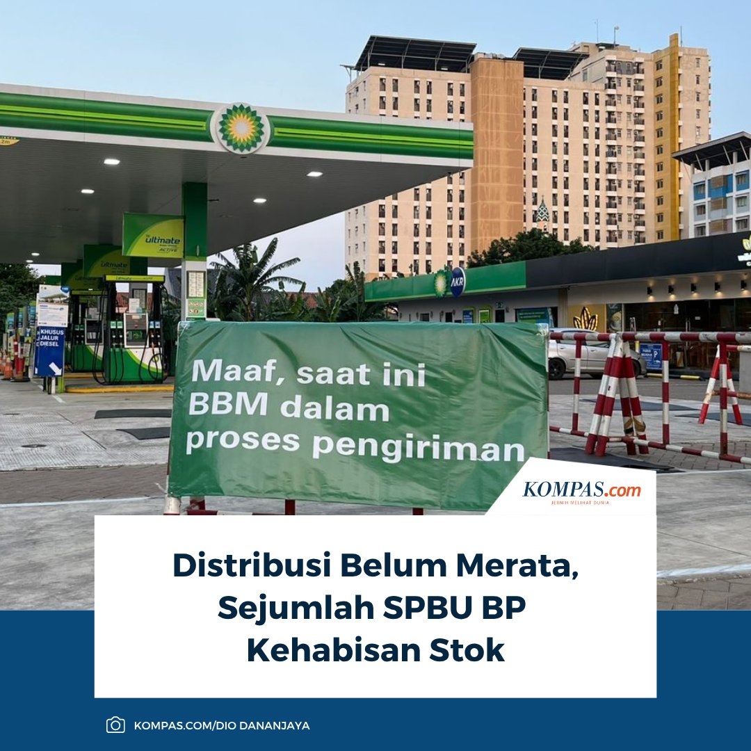 kompascom's tweet image. Ketersediaan BBM di sejumlah SPBU BP menjadi sorotan akibat kekosongan stok di beberapa titik, terutama untuk jenis bensin tertentu.

Baca Selengkapnya 👇🏻
otomotif.kompas.com/read/2026/04/2…

~NA #BBM #SPBU