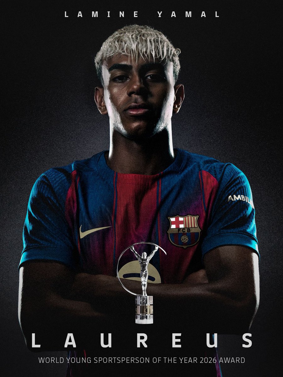 felaofbenin's tweet image. 🚨⭐️ 🏆Lamine Yamal crowned LAUREUS WORLD YOUNG
SPORTSMAN OF THE YEAR 2026. Congrats!

Barcelona is a blessed football academy 

#Barcelona #GranHermanoGeneraciónDorada 
#award