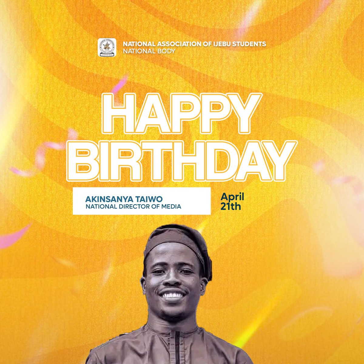 Happy birthday to our National Director Of Media 🥳
Wishing you long life and prosperity ✨
