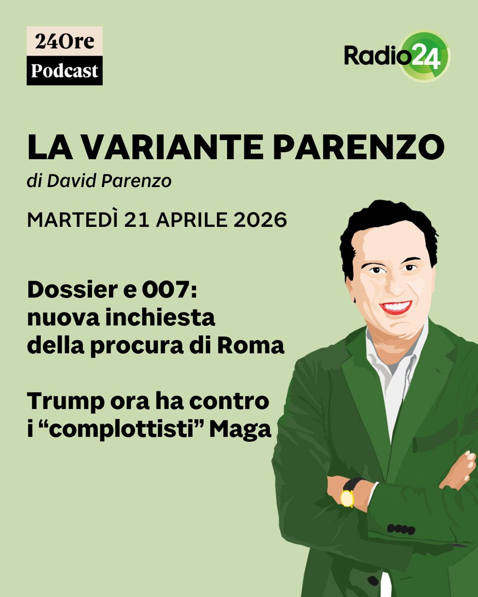 Radio24_news's tweet photo. Ascolta la puntata de #lavarianteParenzo di oggi #20aprile
.
Clicca qui ▶️ https://t.co/xNGbEc70aT
.
#Dossier007 #NuovaInchiesta #ProcuradiRoma #Trump #Complottisti #Maga https://t.co/Q1IWhwq87N