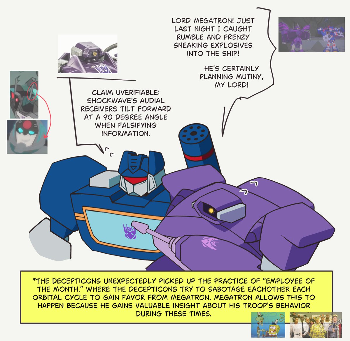 sgrimp_'s tweet image. stupid little doodle that just became references stacked on top of references. i stopped before it became too convoluted. #soundwave #shockwave #transformers