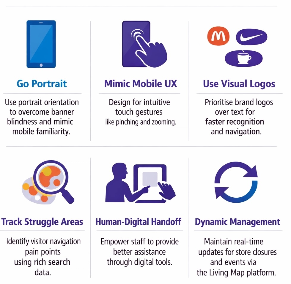 LivingMap's tweet photo. Maximize your #DigitalWayfinding investment: https://t.co/tgFPVZ6sFi #RetailTech #KioskDesign https://t.co/S1EAYxb3bz