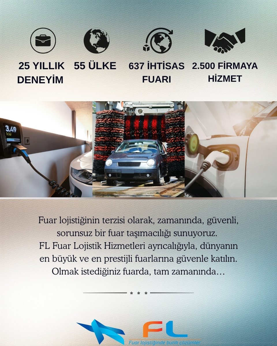 FlFuar's tweet photo. FL Fuar Lojistik Hizmetleri ayrıcalığıyla, Avrupa'nın perakende akaryakıt, servis istasyonu ve oto yıkama sektörlerindeki en büyük ve en önemli ticaret fuarına güvenle katılın.
#unitiexpo2026 https://t.co/Si3CJ8G77i