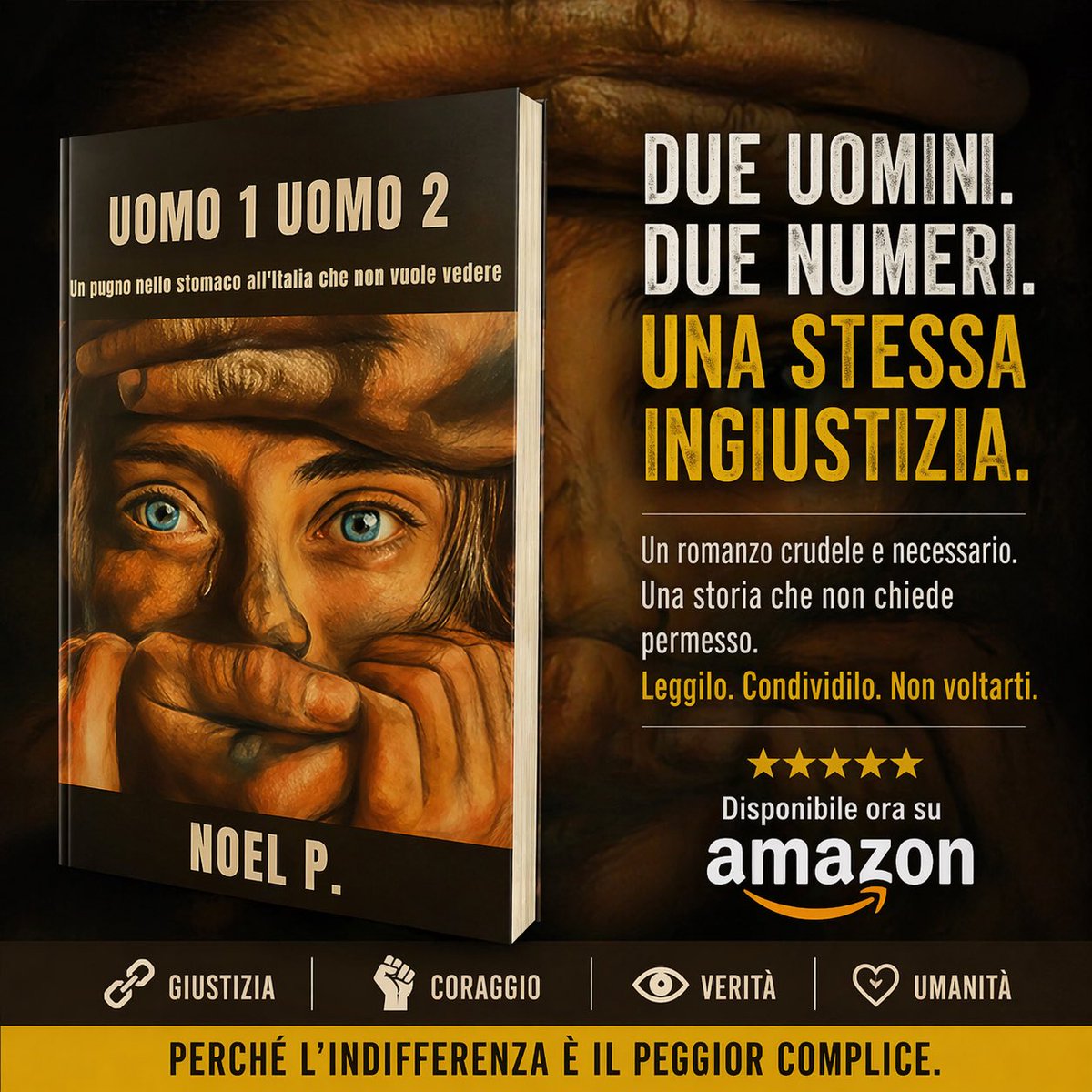 Noelnokl's tweet image. Non è un libro, è un risveglio. 👊🔥
Cosa succede quando qualcuno decide finalmente di dire la verità, senza filtri e senza paura del "politicamente corretto"? Succede "Uomo 1. Uomo 2." di Noel P. #libri #autori #risveglio #scuola #booktok #romanzo #politica #famiglia #amazon