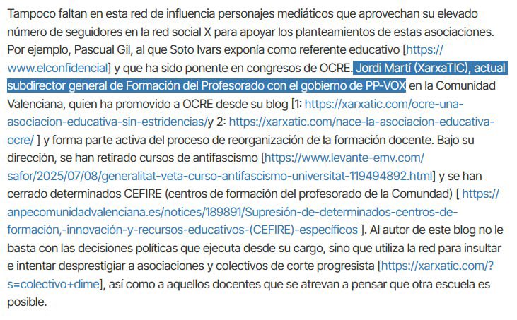 colectivoDIME's tweet photo. A principios de curso, ya denunciamos desde nuestro colectivo las actitudes de quien ocupaba un cargo de subdirección general de formación de la GVA en esta pieza: 

👉🏻 https://t.co/BOfx4UOqU3 https://t.co/VL70S9N9Gf