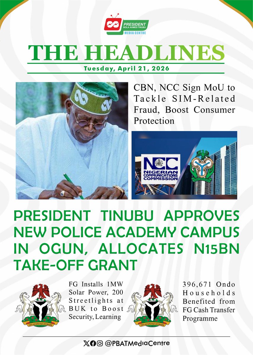 President Bola Ahmed Tinubu Media Centre tweet media