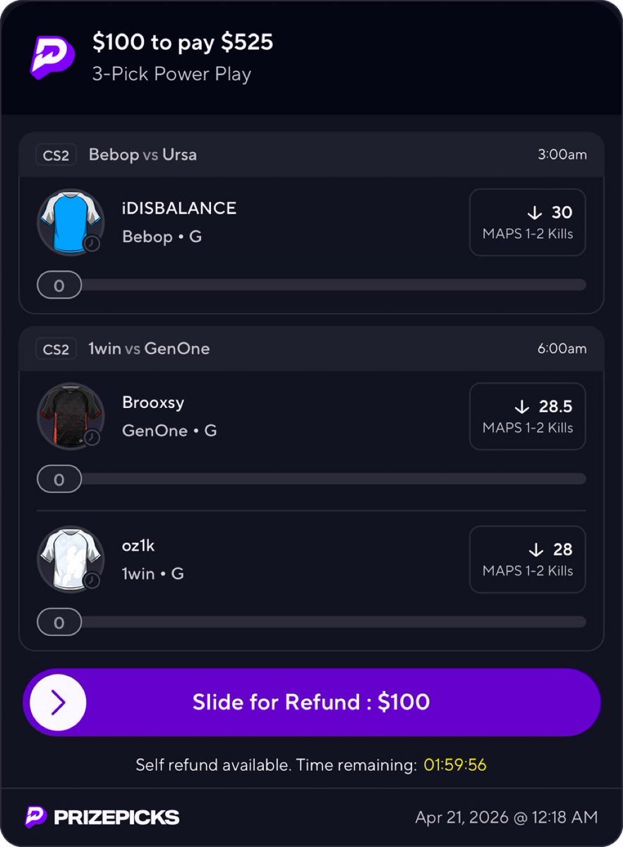 ClintledLocks's tweet image. I’m so pissed at Granlund I’m doing the stupidest thing you can possibly do. Placing a rage bet wake &amp;amp; cash for something I know nothing about. Fuck it, no chance this hits……😈💰

t.me/+tg7TwaAwJLZhM…

#Gambling𝕏 #PrizePicks #CS2