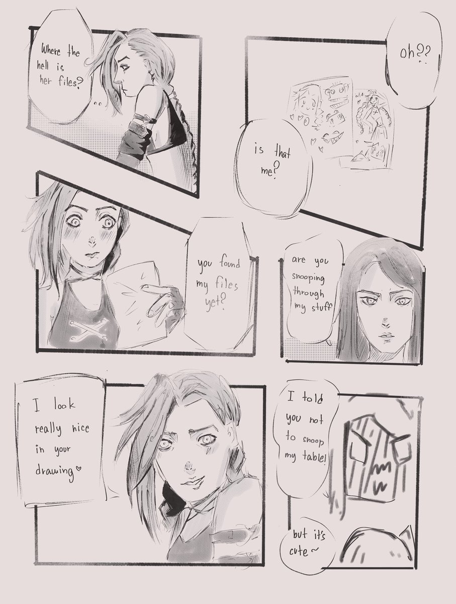 p4n_lll's tweet image. I really enjoy drawing this, Idea by bluecxmplex #Caitjinx #Caitlynkirraman #Jinx #Lawbomb