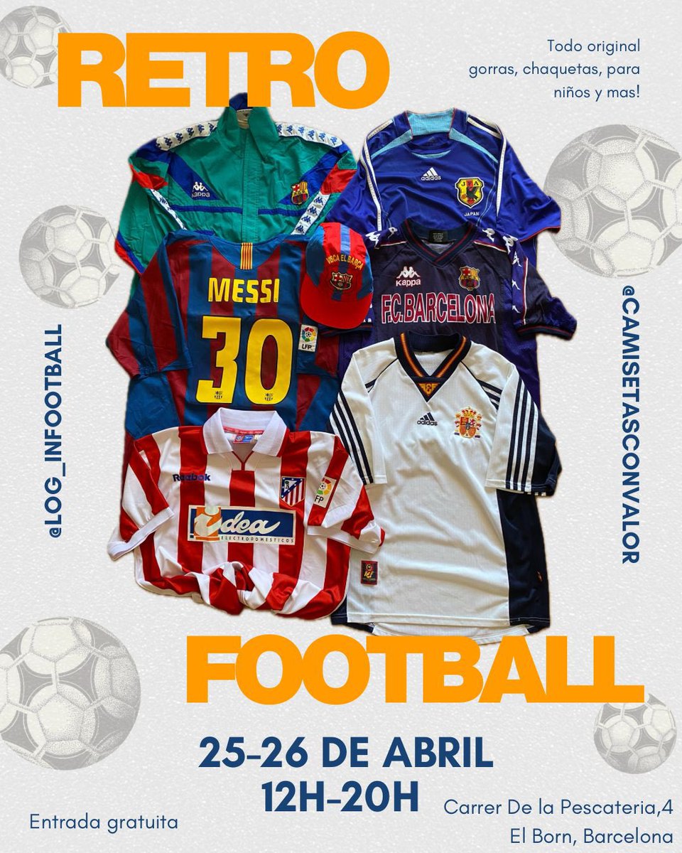 Pop-up. Fútbol vintage. Barcelona. Este finde.