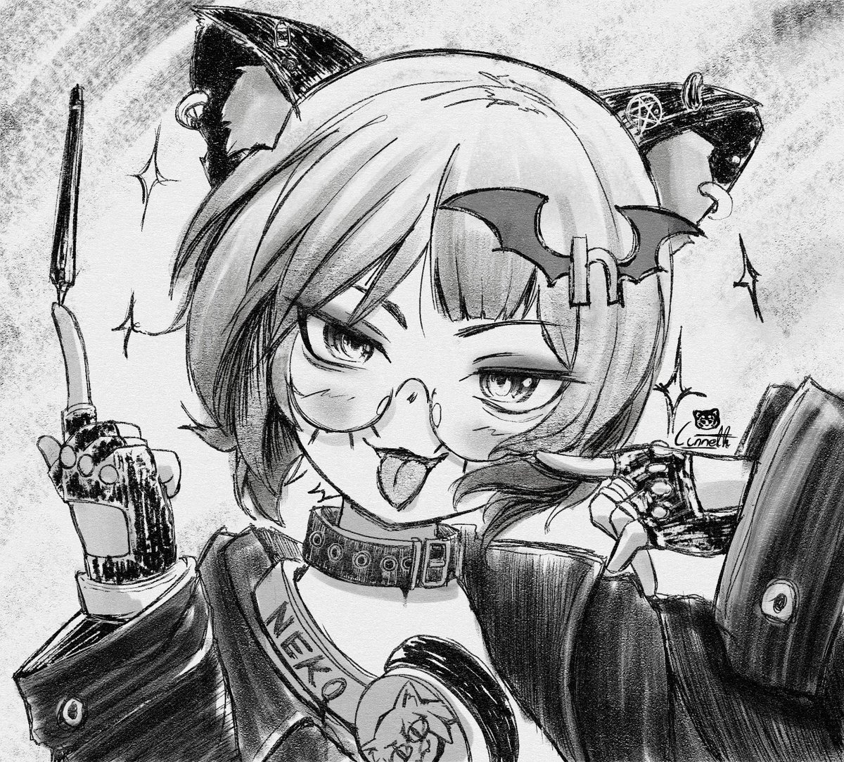luuneth_7th's tweet image. looks like you couldn't handle the luumo style &amp;gt;:3

#anime #ink #manga #art #oc #catgirl #comic #goth