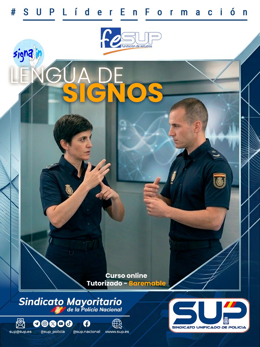 sup_formacion's tweet image. 👩‍🎓Formación #online @fesup_org 
En abril tienes cursos de #ascensos, #Actualización,
#Motocicleta, #InteligenciaArtificial y Prueba #Testifical. Y puedes apuntarte a #LenguadeSignos
#SUPLíderEnFormación
¡Prepárate con los mejores!
supformacion.es