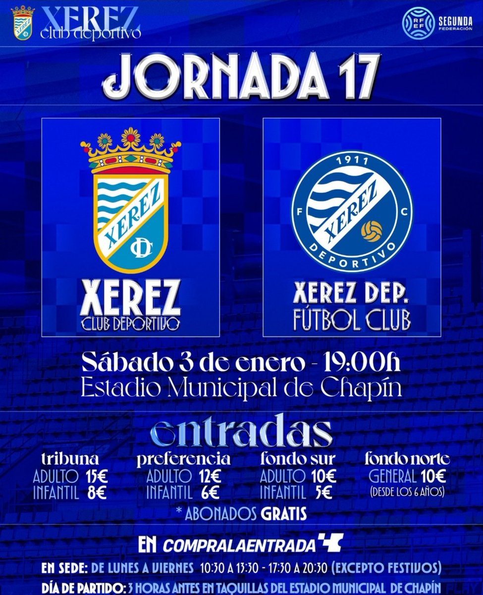Finalmente parece ser que el efecé venderá entradas para el partido contra el Xerez 
Estos fueron los precios que la directiva xerecista puso en la ida...