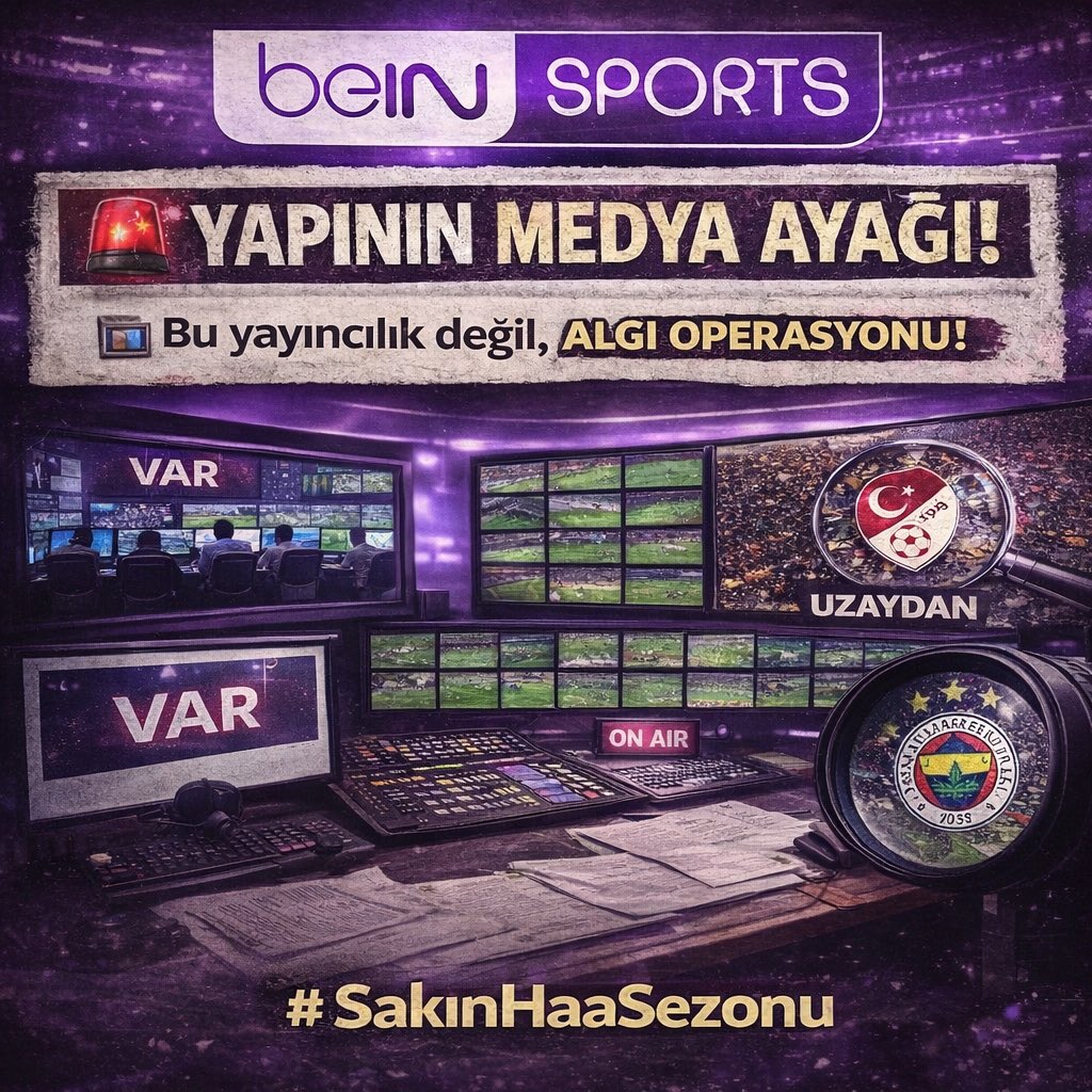 🚨 YAPININ MEDYA AYAĞI!

❌ Galatasaray’ın kural hatalarını ÖZETE KOYMAZ
❌ Fenerbahçe taraftarının paylaşımlarına TELİF ATAR
❌ Fenerbahçe maçlarını 100 AÇIDAN servis eder
❌ Galatasaray aleyhine pozisyonu UZAYDAN gösterir

📺 ALGI OPERASYONU!

<a href="/TFF_Org/">TFF</a> <a href="/beINSPORTS_TR/">beIN SPORTS Türkiye</a>