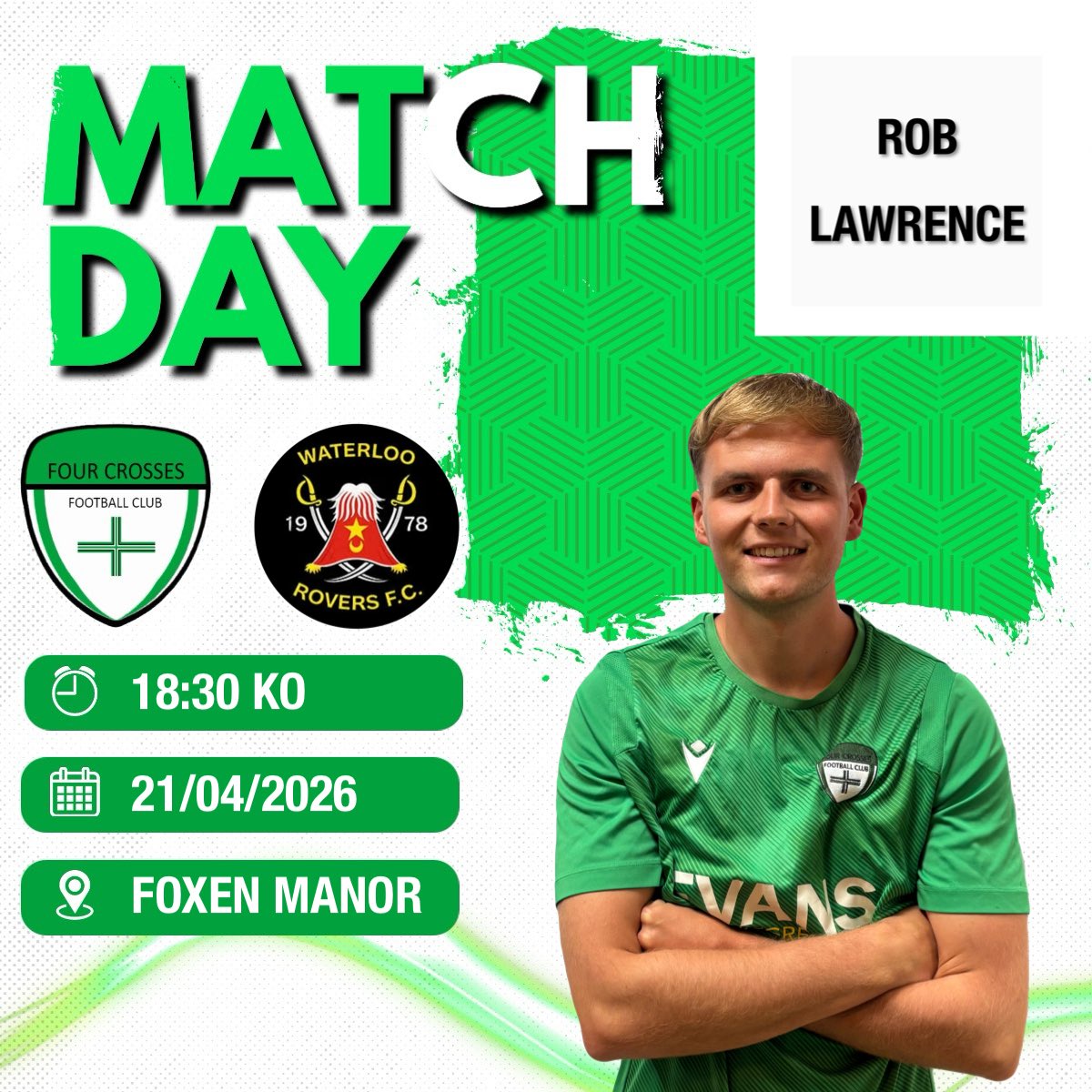 4crossesFC's tweet photo. FIXTURE

Crosses’ host Waterloo Rovers in a Tuesday night fixture at The Manor.

#UpTheCrosses https://t.co/f3XO9OEGT7