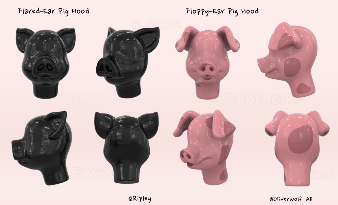 furrjoi01's tweet image. Check out these two pig hood variations. Which one is your pick? 🐽

Flared-Ear Pig by @skunkripley 

Floppy-Ear Pig by @OliverWolf_AD 

#furrjoi #silicone #pig