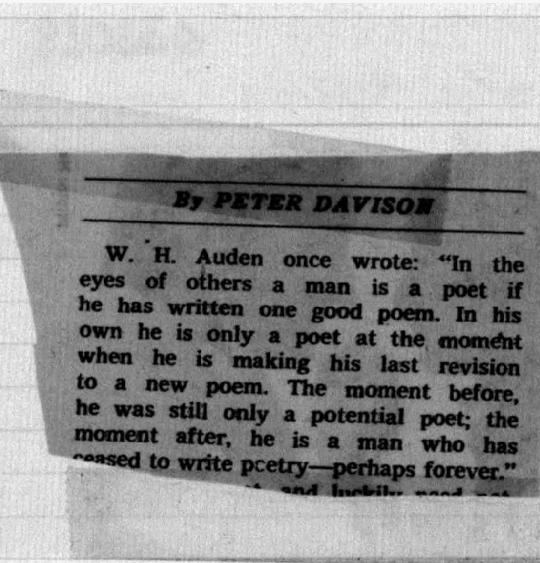 Samantharhill's tweet photo. W.H. Auden https://t.co/fJsDnPm4z9