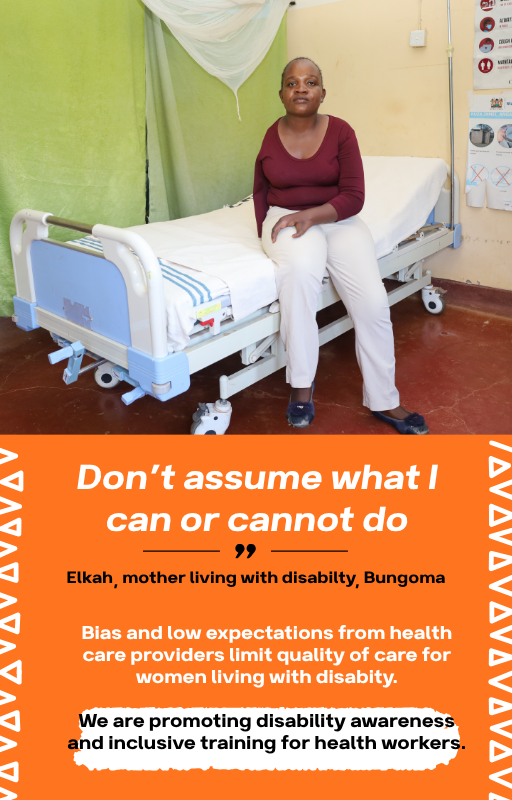 WRA_K's tweet image. A health worker’s attitude shapes the care you receive. For many women with disabilities, bias &amp;amp; low expectations leave them #unheard &amp;amp; #excluded. Grounded in lived experiences like Elkah’s, we’re strengthening inclusive training &amp;amp; supporting
advocacy to shift care toward respect