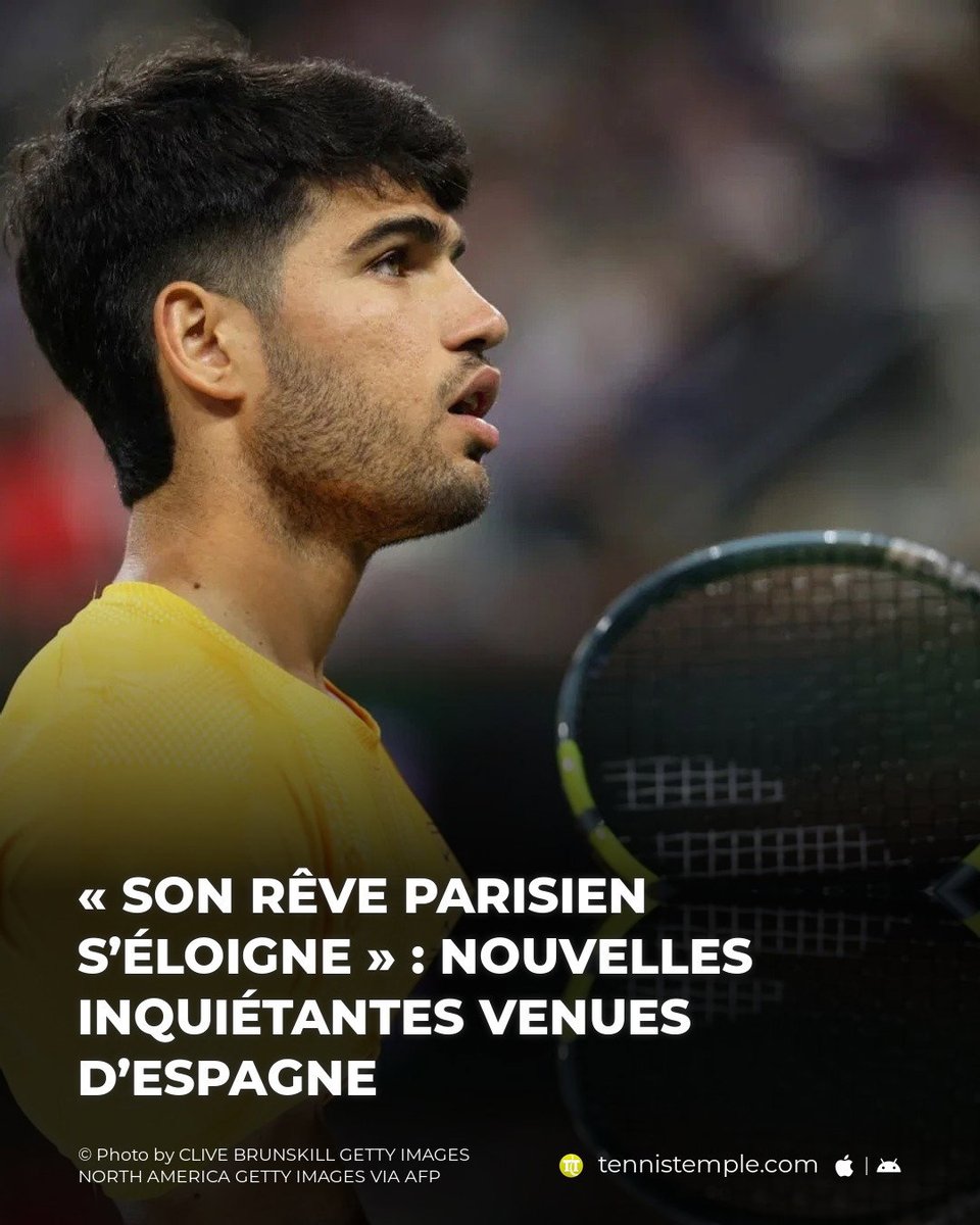 tennistemple's tweet image. À quelques semaines de Roland-Garros, l’inquiétude grandit autour de Carlos Alcaraz. Une blessure aussi discrète qu’inquiétante pourrait bouleverser la saison du prodige espagnol. #Alcaraz #GrandSlam #RolandGarros #Sabalenka

🎾 w.tennistemple.com/jmiai