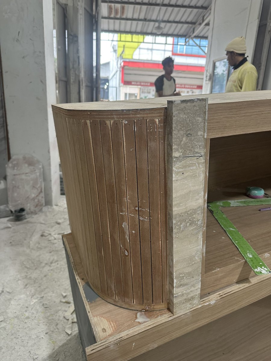 dianadoubova's tweet photo. @typesfast I have a manufacturing company in Indonesia. A door like that with hidden hinges would be very easy to make. Currently making a curved travertine low console for a client in the US :) picture attached https://t.co/J7E1ZHRhq9