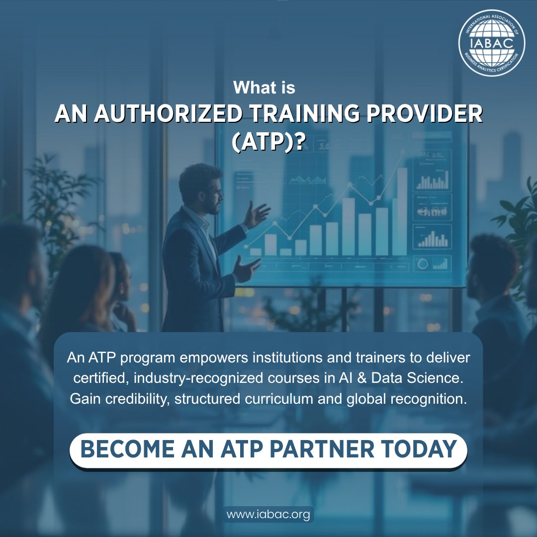 iabac_global's tweet image. 🌐Empower your institution with globally recognized training.

🎓Become an Authorized Training Provider and lead the future of AI education.

𝐕𝐢𝐬𝐢𝐭 𝐭𝐨𝐝𝐚𝐲: 𝐡𝐭𝐭𝐩𝐬://𝐢𝐚𝐛𝐚𝐜.𝐨𝐫𝐠/

#authorizedtraining #datascience #certification #globalcertification #iabac