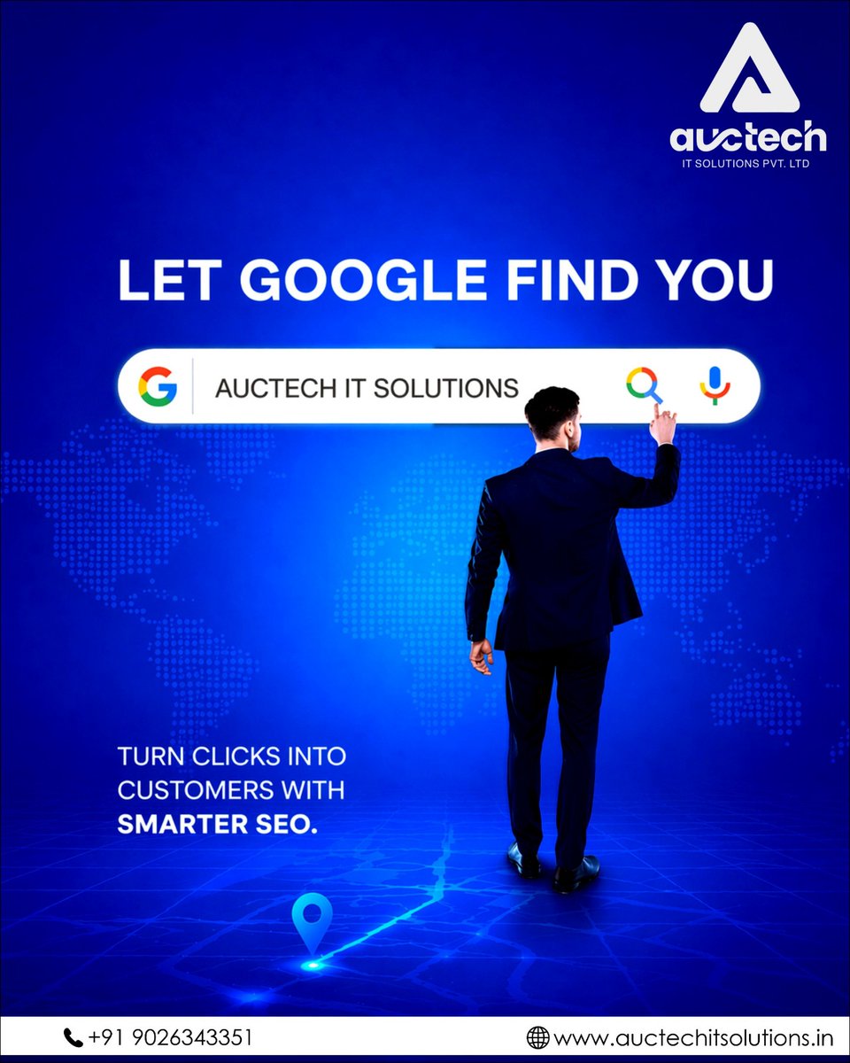 auctech_it's tweet image. "Google it" should lead straight to YOU. 🎯

At Auctech IT Solutions, we provide Smarter SEO to ensure your business stays ahead of the curve. 💻

✅ Higher Rankings ✅ More Clicks ✅ Real Growth
Contact us: +91 9026343351
#SEOStrategy #GoogleSearch #DigitalGrowth #TechSolutions