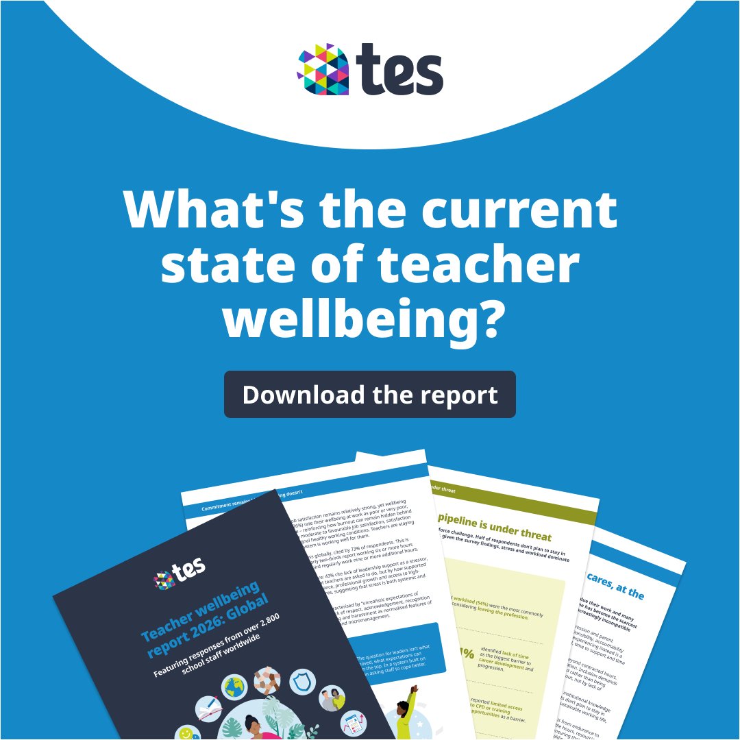 TesGlobalX's tweet image. We asked educators around the world how they’re really feeling... 

And the answers reveal more than just workload pressures 

Download the full report now: eu1.hubs.ly/H0tkkh20  

#edtech #school #education #teacherwellbeing #schoolleadership #educationresearch #teachers