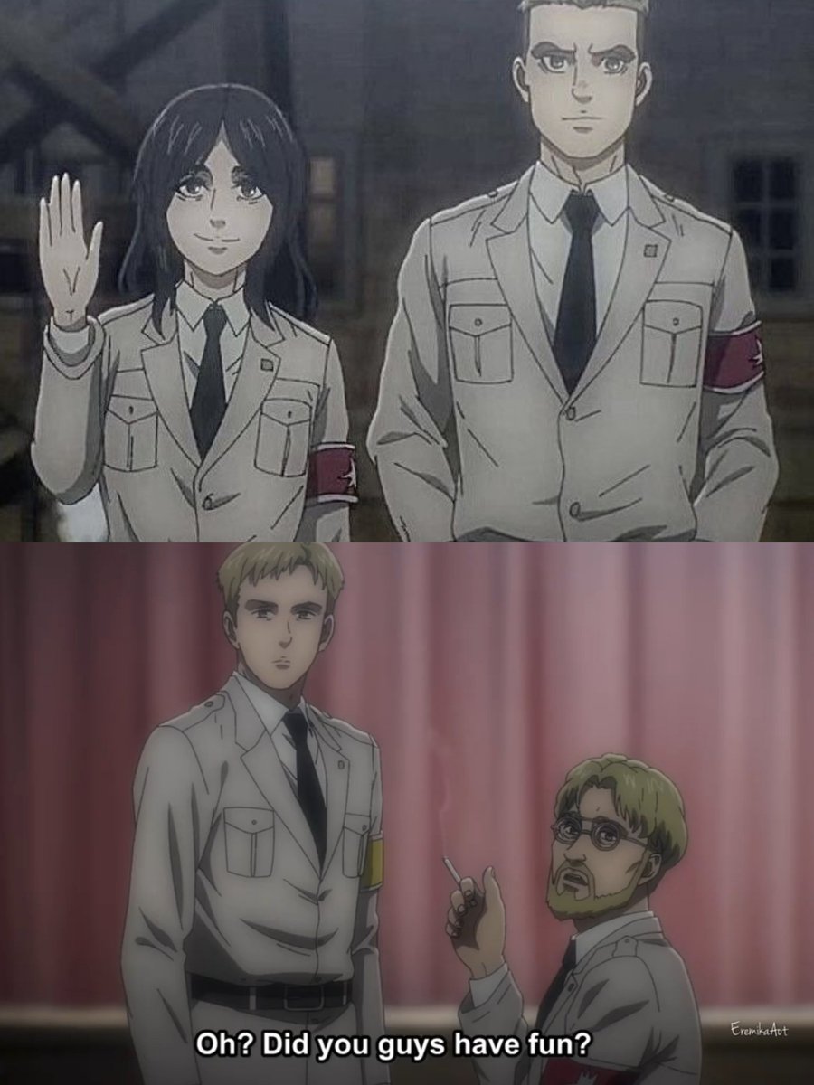 it’s lowkey canon that pieck and porco have already fucked if you think about it