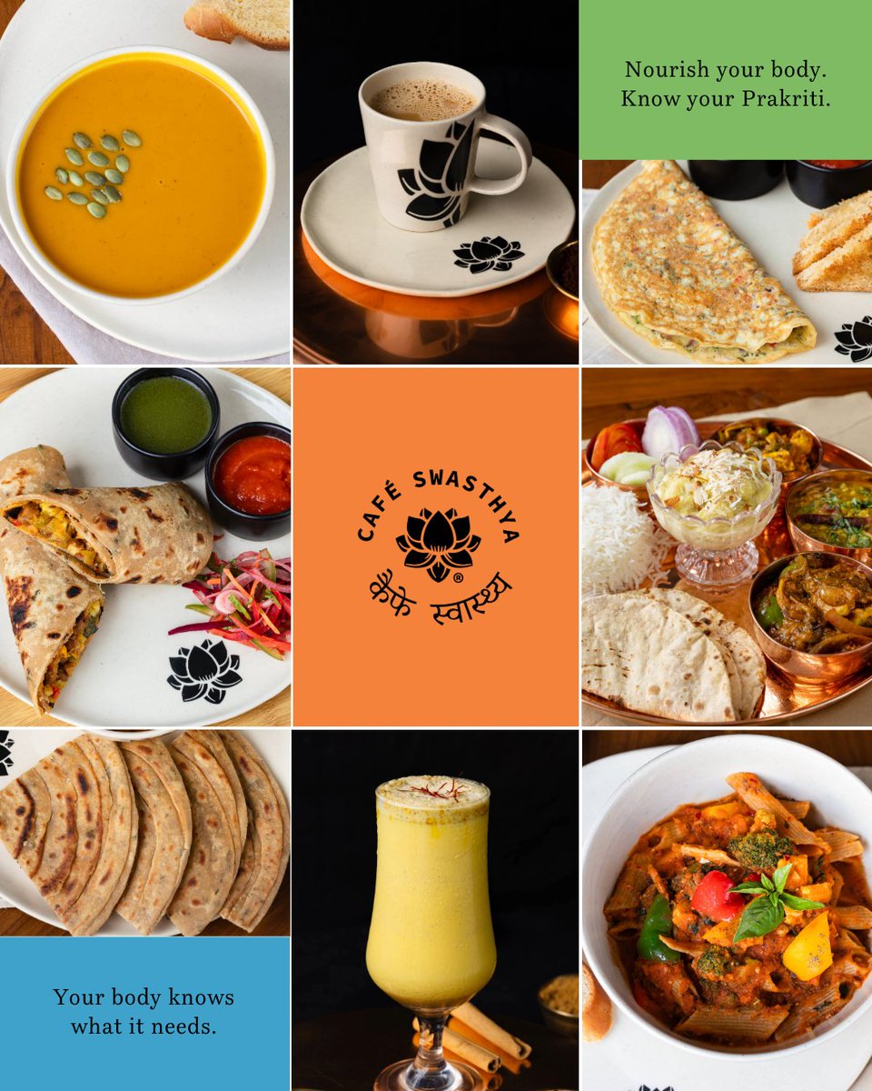 CafeSwasthya's tweet image. Nourish your body. Know your Prakriti 🌿
Discover what truly suits you with our Prakriti Quiz &amp;amp; mindful menu ✨
📍 Café Swasthya (Kailash Colony | Gurugram | MG Road)
📞 9818109714 | 9667186111

#CafeSwasthya #Ayurveda #MindfulEating #HealthyLiving