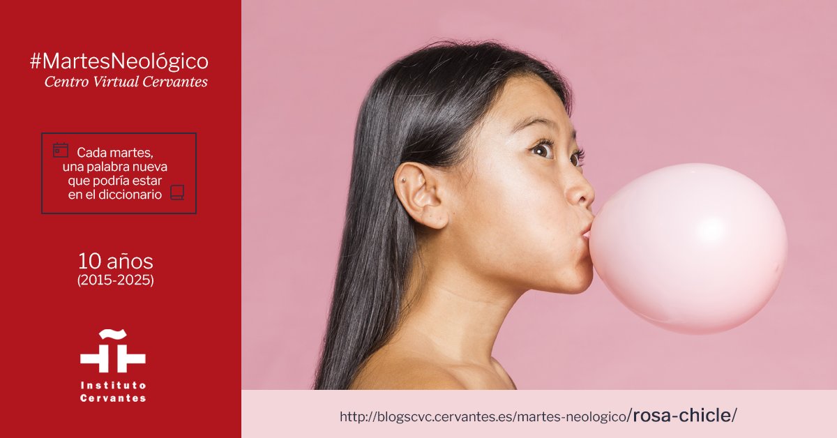 cvc_cervantes's tweet photo. Hoy en #MartesNeológico, «rosa chicle», un #neologismo que «refleja un concepto con cierto alcance internacional que ha sido tomado por la mayoría de las lenguas romances». Por Ismael Fernández (@UPFBarcelona). ¡#Felizmartes! - https://t.co/ToueCcarY2 #Lengua @iulaonline_UPF https://t.co/UBE8lSoiGl