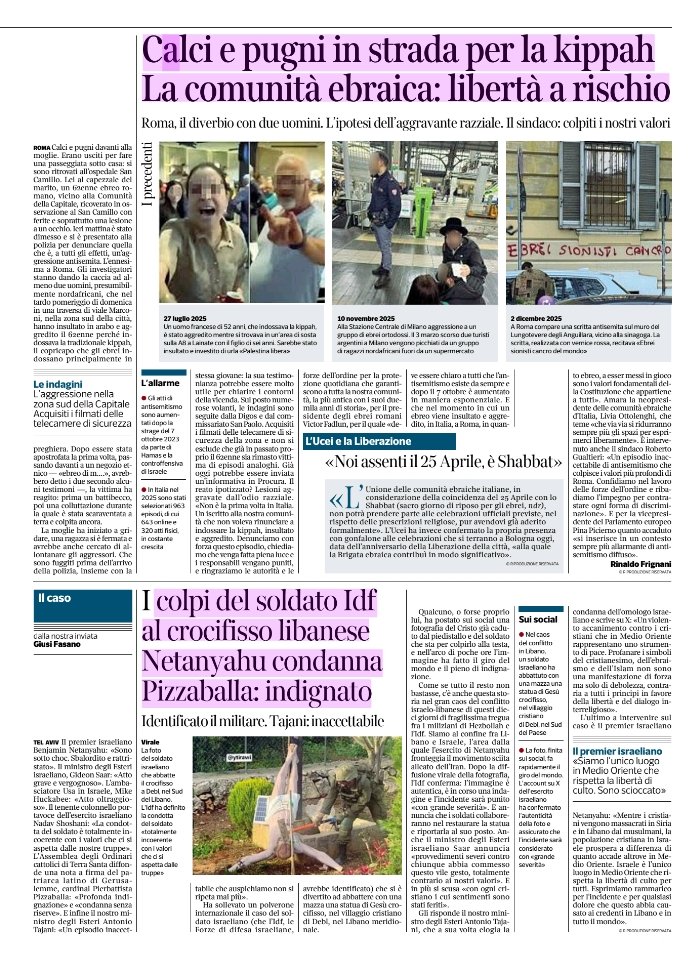 MarceVann's tweet image. Oggi il Corriere ci spieka nella stessa pagina, che se un ebreo viene colpito 🚨il mondo intero è sotto minaccia e la "libertà a rischio" 🚨. Mentre invece se un ebreo profana simboli religiosi altrui: "eh vabbè, sò solo ragazzi dell'IDF".

#RassegneStampaDalRincoglionitico