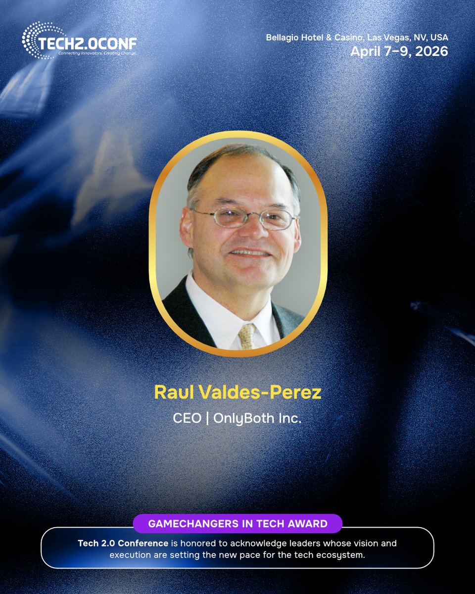 tech2conference's tweet photo. We are honored to recognize Raul Valdes-Perez with the Gamechangers in Tech Award at Tech 2.0 Conference, Las Vegas 2026. ✨

Recognizing leadership setting new benchmarks in tech.

#Tech2Conf #Recognition #Innovation #Leadership #LasVegas https://t.co/O33nEeTWY3
