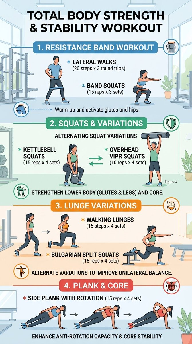 rikhika4623's tweet image. Scheduled a functional strength workout for today 💪

(It also doubles as a bit of cardio.)
Functional training should be progressive—start with bodyweight, then gradually increase the load.
#FunctionalTraining #HomeWorkout #FitnessRoutine