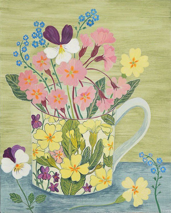ArtGuideAlex's tweet photo. Primrose Cup #DebbieGeorge #NationalTeaDay https://t.co/pCflXYAG6u