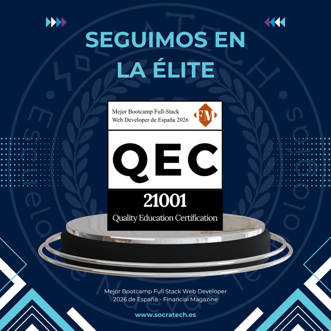 socratech_'s tweet photo. ¡Seguimos sumando! 🎉

Traemos una noticia que nos llena de orgullo: nuestro bootcamp es el primero en el ranking de mejores Bootcamps Full Stack Web Developer

🔗 Consulta el ranking completo aquí:
https://t.co/GHG99eRf0c

#Bootcamp #Formacion #Tecnologia #Programacion #Ranking https://t.co/QewQHytpXZ