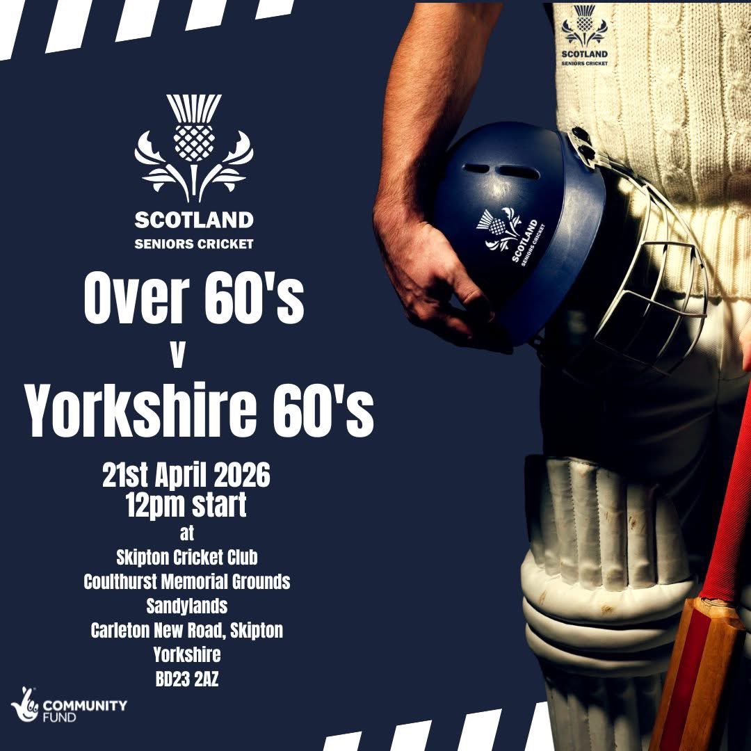 scotsencricket's tweet photo. Its GAME DAY !!!!!, with the Scotland Seniors Cricket season beginning for our Over 60's with three friendly matches in the  North of England, facing first today at Skipton Cricket Club, Yorkshire 60's.
Squad features some new caps, be great to see you there to cheer the team on! https://t.co/Znh17cWaiv