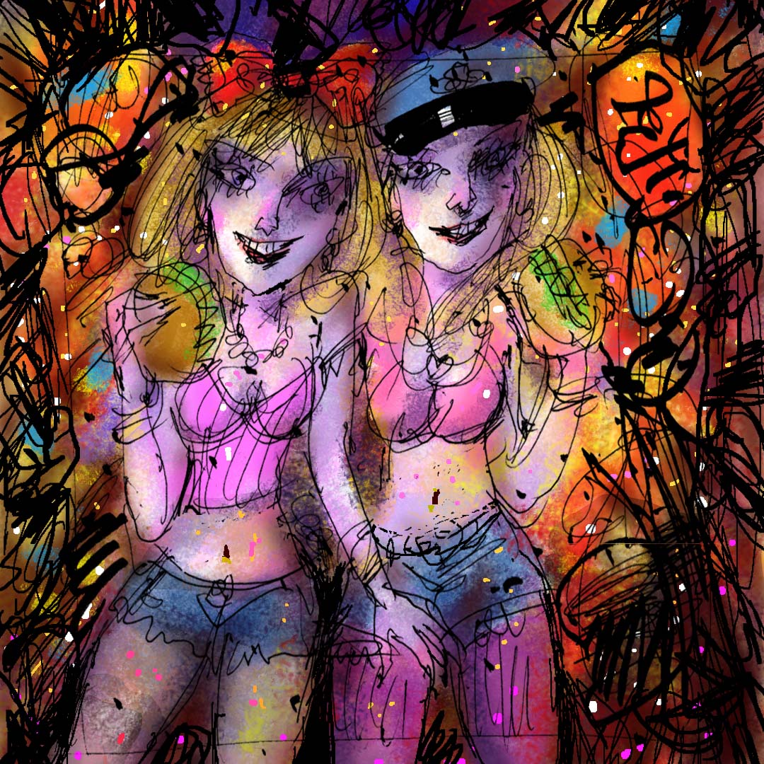 satoruland's tweet photo. ネオンの妖精たち（Neon Fairies)
Pen and Ink on Paper with Digital Coloring
#GraffitiArt #japanart #Shinjukunight #マクドナルド
https://t.co/Ku4qSSsPWi https://t.co/hjW603VgOO