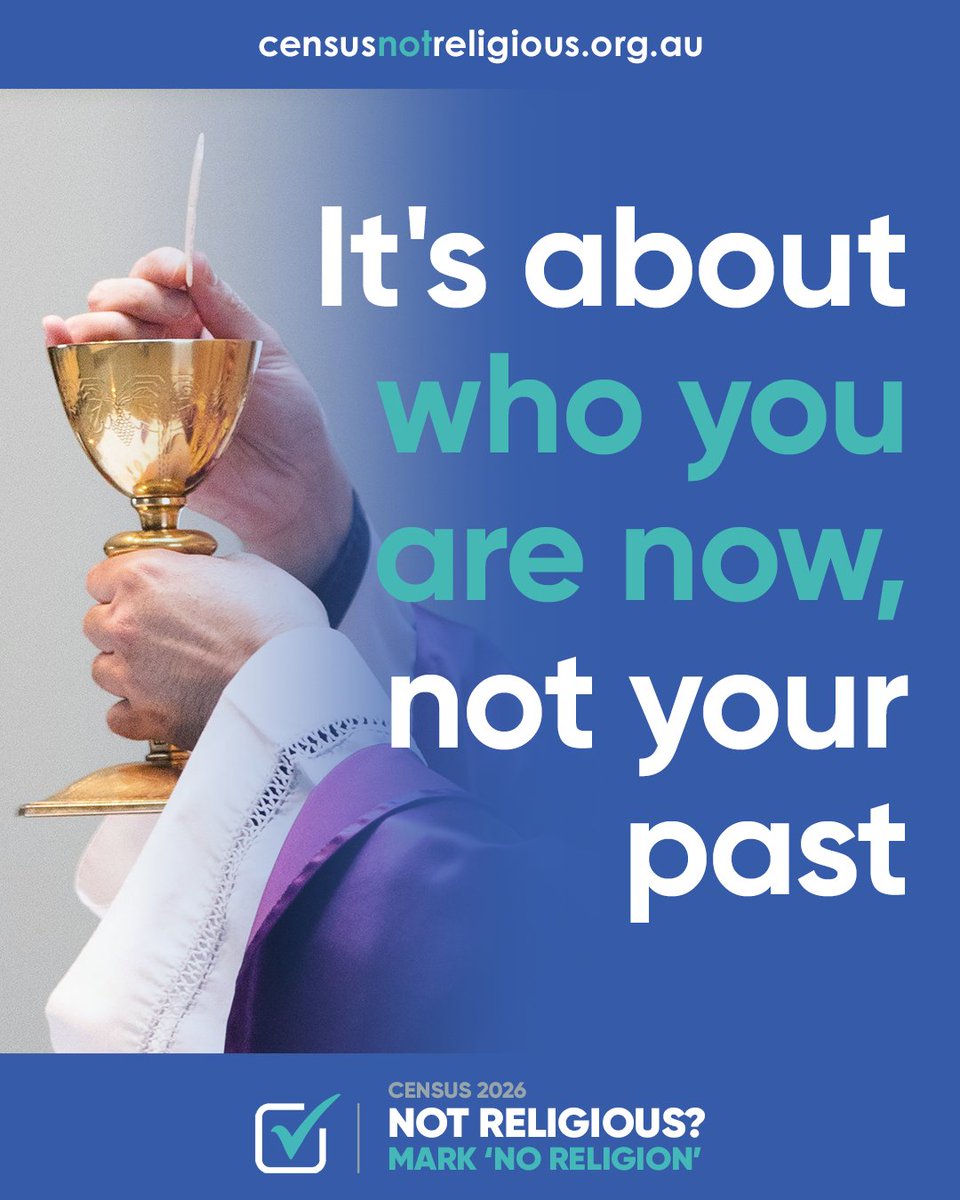 CensusNR's tweet photo. The religion question that will appear in the national Census in August asks for your religious affiliation. It’s asking about who you are now, not affiliations you may have had in the past. Find out more: https://t.co/Be5GbwoKq6
#Census26 #NotReligious https://t.co/XT2fIsxrGO