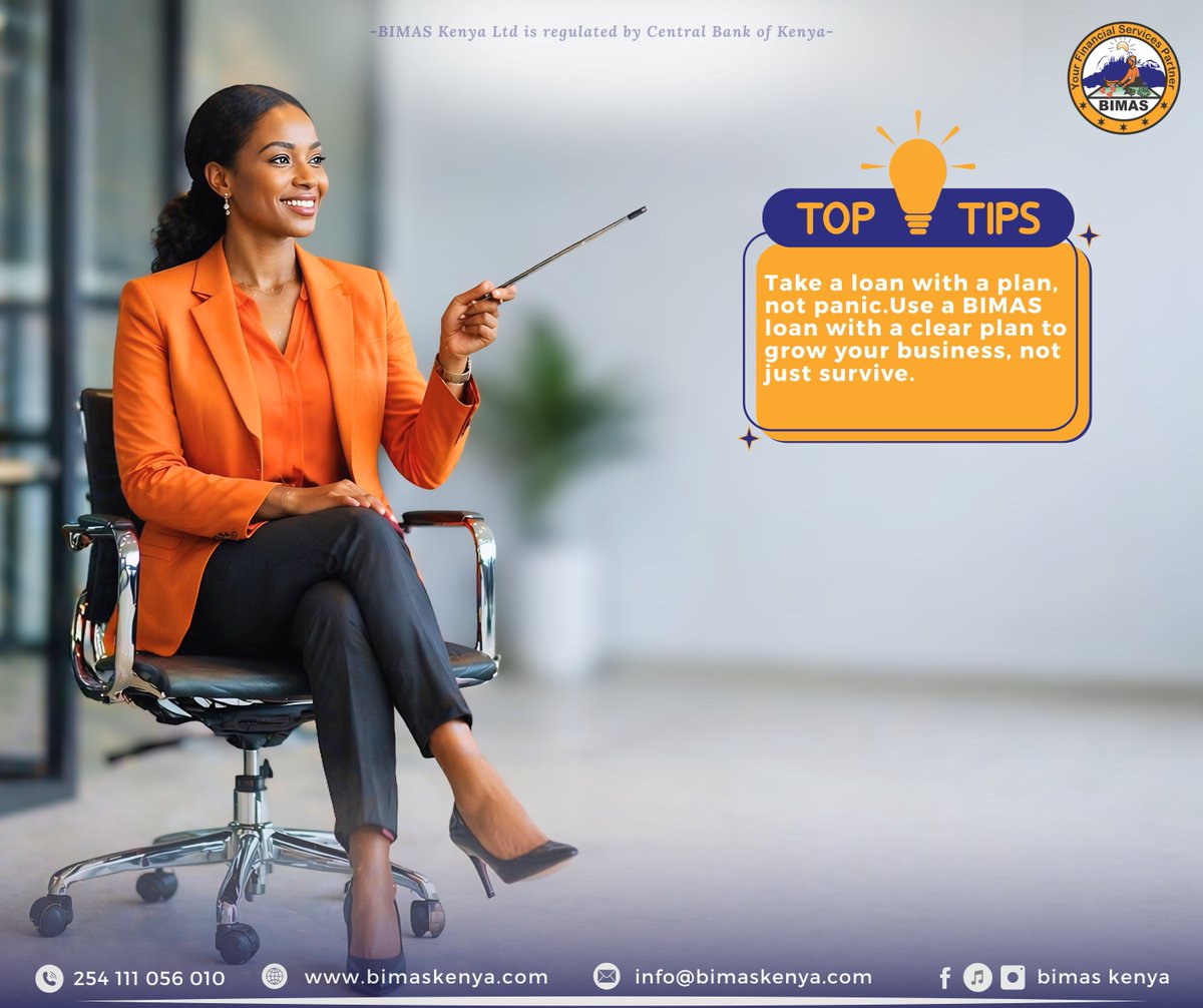 bimas_kenya's tweet image. Still running your business on guesswork?
Work smart track your money, restock on time, and borrow with a plan. Small habits drive big growth.

Talk to BIMAS today or visit your nearest branch.

#BIMASMicrofinance #BusinessTips #TopTips #SmartMoney #EntrepreneurLife