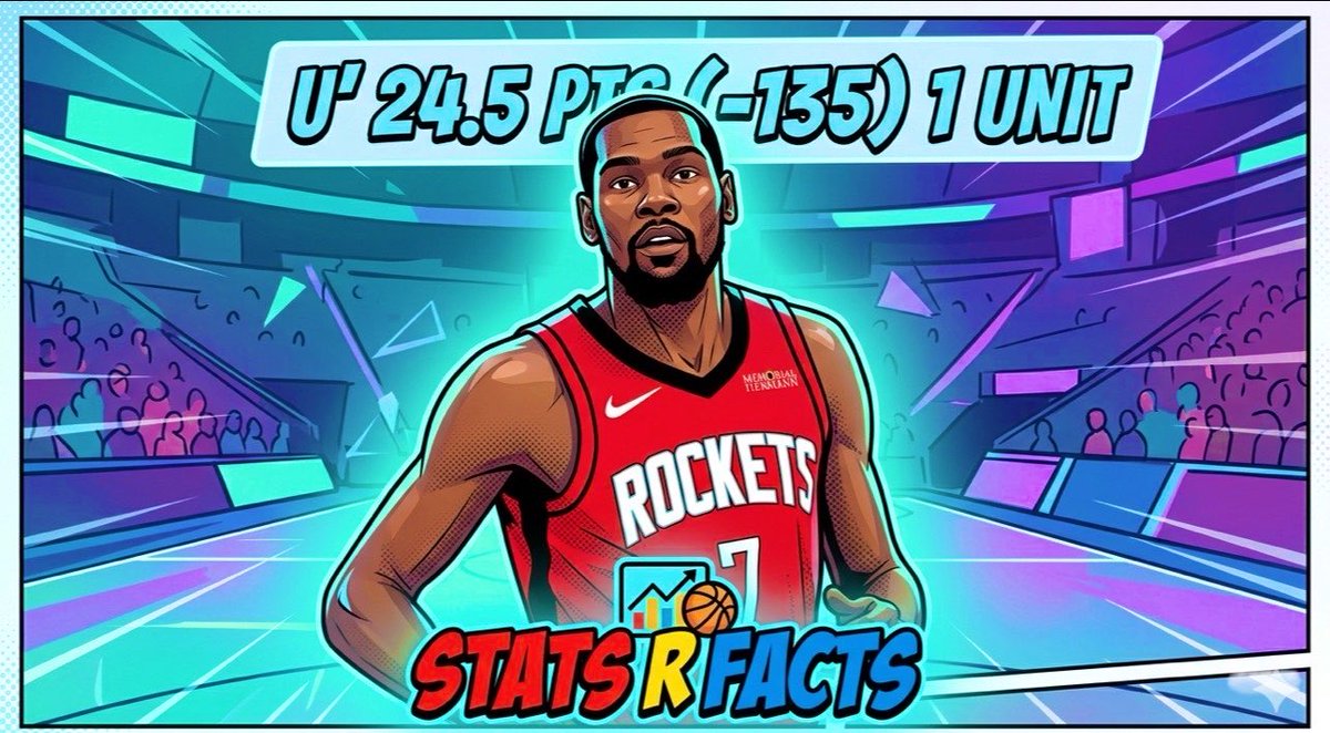 STATSFACT5's tweet image. #NBA April 21st (Play #1) 

🚨PLEASE BE AVAILABLE TODAY🚨

🌟K DURANT - UNDER 24.5 PTS
🏷️(-135)
📚(SPORTSBET)
🎮(#Rockets @ #LakeShow )

LEAVE A ❤️ IF TAILING + HYPED!
———————————————————
Would play 23.5 comfortably 

There’s a TON of positives on why I love this under; and even
