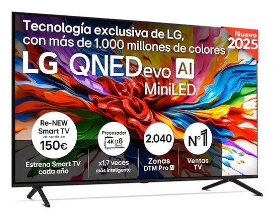 chollometro's tweet photo. Aprovecha!! Que tienes descuentos para pillar esta LG QNED evo MiniLED de 65 pulgadas en comentarios 👇!!!! Será cine o futbol para este pantallón? https://t.co/4mtLU4xc9K