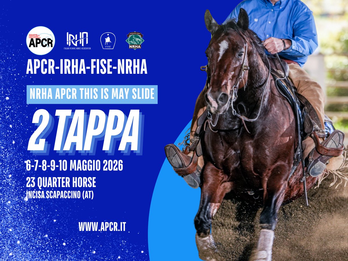 apcrReining's tweet image. 💥 #PAGAMENTI 💥
NRHA APCR THIS IS MAY SLIDE 2026

#METODI DI #PAGAMENTO
👇👇👇
apcr.it/it/campionato-…

#Reining #ApcrReining #PiemonteReining #LiguriaReining #ValleDAostaReining