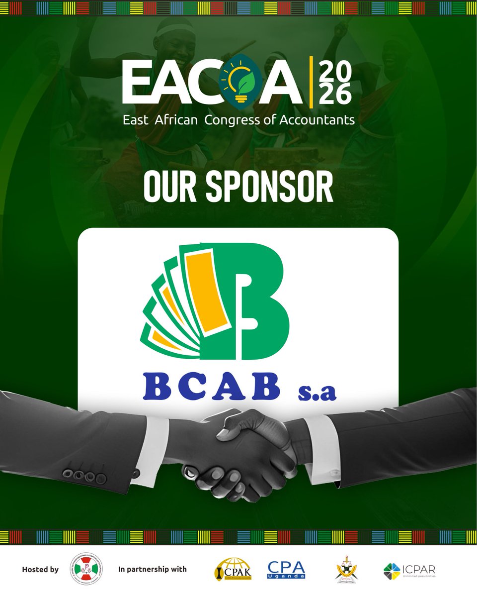 OPCBurundi's tweet photo. We are thrilled to celebrate other incredible partnerships driving the East African Congress of Accountants 2026. This landmark event wouldn't be possible without the unwavering support of our sponsors who share our vision for a transparent, innovative, and financially sound EAC. https://t.co/nnDe0Gc32Y