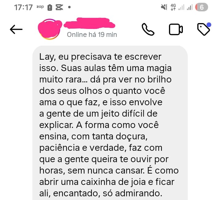 eulaymaia's tweet photo. Dito isso, recebi essa mensagem hj, de um aluno de um curso de teatro que fui convidada a ministrar aqui na cidade e fez meu dia <3 https://t.co/74g70rpSYh