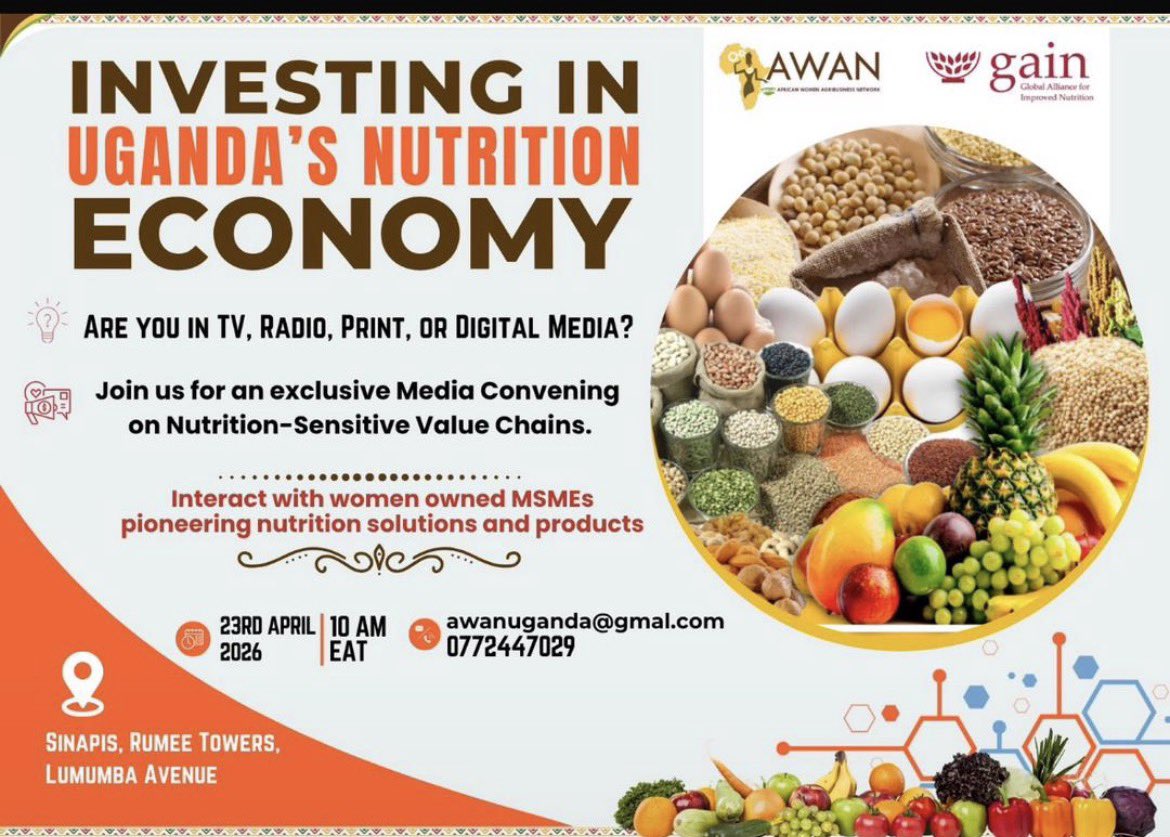 GraceAkatuha's tweet image. Nutrition matters 
Are you passionate about nutrition 
This is for all of us!!!
#KnowWhatYouEat 
@GAINalliance @AwanUganda