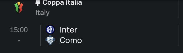 RenatoSosua's tweet image. Italy #CoppaItalia  #SofaScore 
Oggi / Aujourd’hui / Today