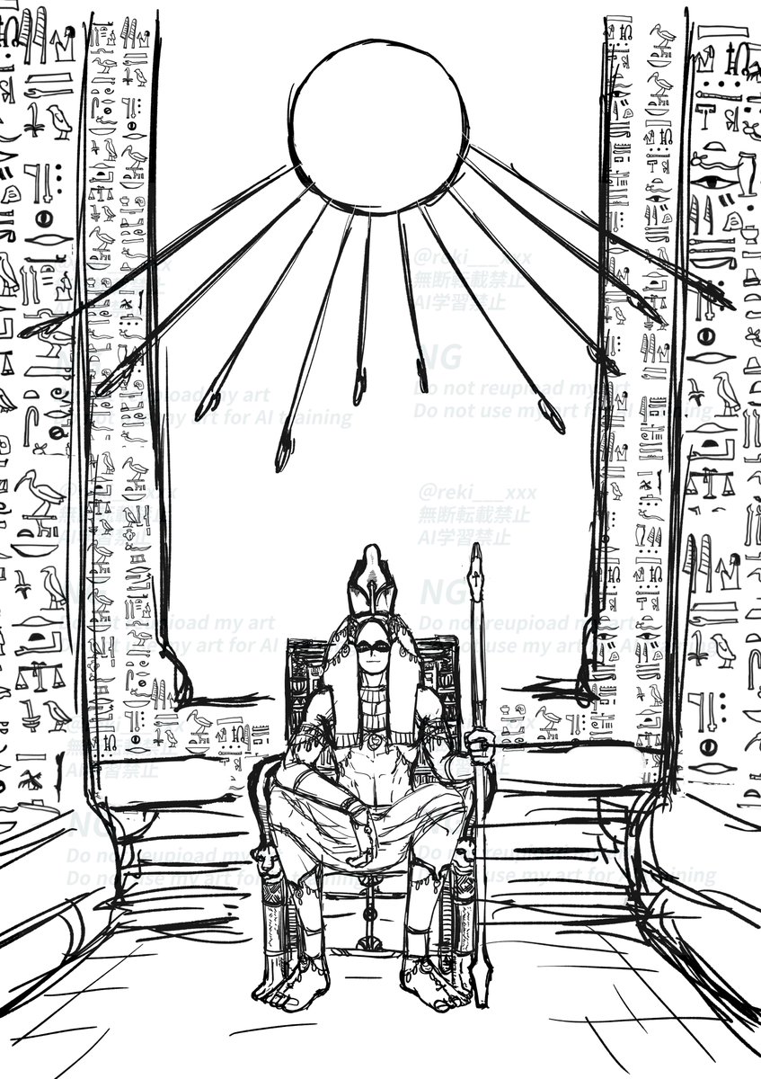 クラウドに眠っていためちゃくちゃ試行錯誤の描き途中で放置されていたホルスを発見したので供養
いつか完成させたいﾅ