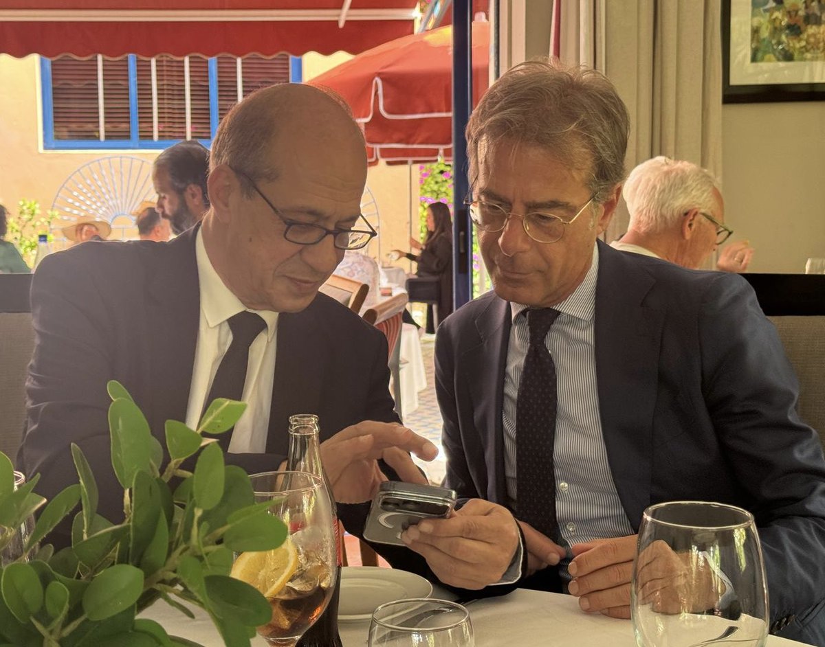 michele_amedeo's tweet photo. In Rabat, we discussed university cooperation and the future Mediterranean University with Bousmina Mostapha, President of the Euromed University of Fes, and President Prodi https://t.co/kgviT8b8P6